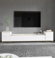 Comodă TV Trendy Imaj White/Gold 260x60x35cm GTR006465