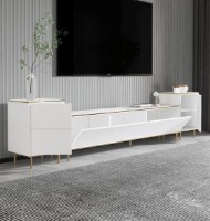 Comodă TV Trendy Imaj White/White Marble/Gold 260x60x35cm GTR006463 imaginea #2 — magazin online Desire.md