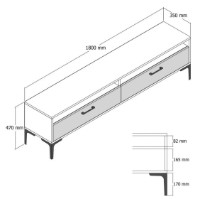 Comodă TV Trendy Istanbul Walnut/Black 180x47x35cm GTR000101 imaginea #5 — magazin online Desire.md
