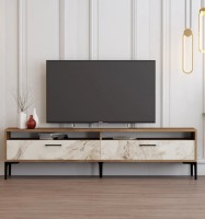 Comodă TV Trendy Istanbul Walnut/White Marble/Black 180x47x35cm GTR000106