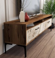 Comodă TV Trendy Istanbul Walnut/White Marble/Black 180x47x35cm GTR000106 imaginea #3 — magazin online Desire.md