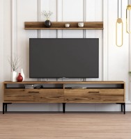 Comodă TV Trendy Istanbul Walnut/Black 180x47x35cm GTR000114