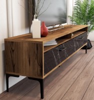 Comodă TV Trendy Istanbul Walnut/Black Marble/Black 180x47x35cm GTR000116 imaginea #3 — magazin online Desire.md