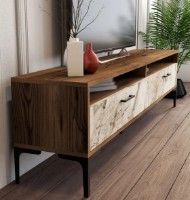 Comodă TV Trendy Istanbul Walnut/White Marble/Black 180x47x35cm GTR000118 imaginea #3 — magazin online Desire.md