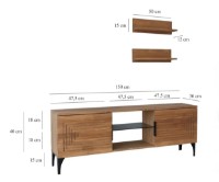 Comodă TV Trendy Joanne Oak/Black 150x55x30cm GTR000347 imaginea #4 — magazin online Desire.md