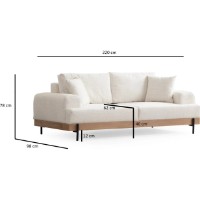 Canapea Trendy Eti White/Oak 220x98x78cm GTR003264 imaginea #4 — magazin online Desire.md