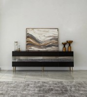 Comodă TV Trendy Leon Black/Gold 180x59x35cm GTR000356 imaginea #1 — magazin online Desire.md