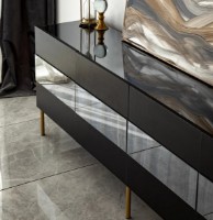 Comodă TV Trendy Leon Black/Gold 180x59x35cm GTR000356 imaginea #3 — magazin online Desire.md