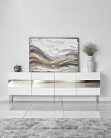 Comodă TV Trendy Leon White/Silver 180x59x35cm GTR000353 imaginea #1 — magazin online Desire.md