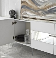 Comodă TV Trendy Leon White/Silver 180x59x35cm GTR000353 imaginea #2 — magazin online Desire.md