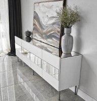Comodă TV Trendy Leon White/Silver 180x59x35cm GTR000353 imaginea #3 — magazin online Desire.md