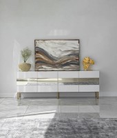 Comodă TV Trendy Leon White/Gold 180x59x35cm GTR000352