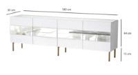 Comodă TV Trendy Leon White/Gold 180x59x35cm GTR000352 imaginea #4 — magazin online Desire.md