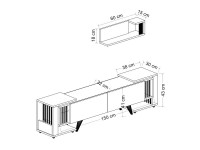 Comodă TV Trendy Leron 1926 Walnut/White 30x41x150cm GTR004169 imaginea #5 — magazin online Desire.md