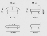 Canapea Trendy Genzo Cream 177x87x75cm GTR002994 imaginea #5 — magazin online Desire.md