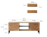 Comodă TV Trendy Lidya Oak/Black 150x55x30cm GTR000348 imaginea #5 — magazin online Desire.md
