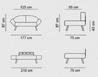 Canapea Trendy Genzo Grey 177x87x75cm GTR002995 imaginea #6 — magazin online Desire.md