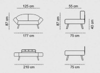 Canapea Trendy Genzo Maroon 177x87x75cm GTR002996 imaginea #6 — magazin online Desire.md