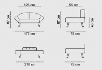 Canapea Trendy Genzo Petrol 177x87x75cm GTR002997 imaginea #6 — magazin online Desire.md
