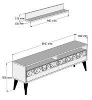 Comodă TV Trendy Linie Walnut 150x50x30cm GTR000067 imaginea #3 — magazin online Desire.md