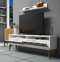 Comodă TV Trendy Linie White/Walnut 150x50x30cm GTR000068 imaginea #2 — magazin online Desire.md