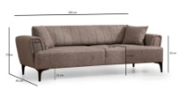 Canapea Trendy Hamlet Light Brown 230x95x77cm GTR003050 imaginea #4 — magazin online Desire.md