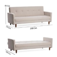 Canapea Trendy Hiko Cream 200x83x75cm GTR003053 imaginea #6 — magazin online Desire.md