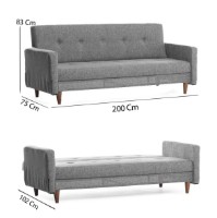Canapea Trendy Hiko Light Grey 200x83x75cm GTR003055 imaginea #6 — magazin online Desire.md