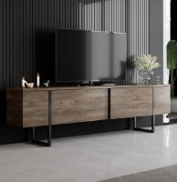 Comodă TV Trendy Lux Walnut/Black 180x50x30cm GTR000008