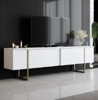 Comodă TV Trendy Lux White/Gold 180x50x30cm GTR000009