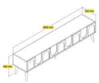 Тумба под ТВ Trendy Lyon 44 Cream/Walnut 180x44x35cm GTR006396 фото №5 — интернет-магазин Desire.md