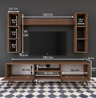 Comodă TV Trendy M5 240 Walnut 180x48x35cm GTR000385 imaginea #3 — magazin online Desire.md
