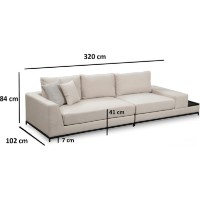 Canapea Trendy Linie Beige 320x102x84cm GTR003706 imaginea #3 — magazin online Desire.md