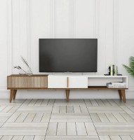 Comodă TV Trendy Milan Alt Walnut/White 180x40x35cm GTR000127