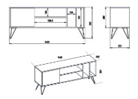 Comodă TV Trendy Mistico 140 Walnut/Black 140x58.7x35.5cm GTR006402 imaginea #3 — magazin online Desire.md