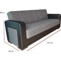 Canapea Trendy Meda Grey/Black 215x80x80cm GTR005257 imaginea #2 — magazin online Desire.md