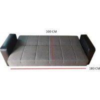 Canapea Trendy Meda Grey/Black 215x80x80cm GTR005257 imaginea #3 — magazin online Desire.md