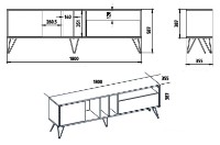 Comodă TV Trendy Mistico 180 Walnut/Black 180x58.7x35.5cm GTR006403 imaginea #3 — magazin online Desire.md