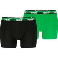 Сhiloţi pentru bărbați Puma Elements Bold Logo Boxers 2P Black/Green, s.S imaginea #1 — magazin online Desire.md