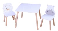 Măsuță pentru copii cu scaune Chipolino Hippo And Lion MDF (DIWH02450323)