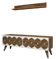 Comodă TV Trendy Nissan White/Walnut 120x40x31.8cm GTR000053 imaginea #2 — magazin online Desire.md