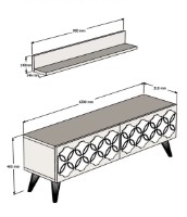 Comodă TV Trendy Nissan White/Walnut 120x40x31.8cm GTR000053 imaginea #3 — magazin online Desire.md