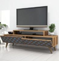 Comodă TV Trendy Oras Walnut/Blue 140x48.8x41.8cm GTR000070 imaginea #4 — magazin online Desire.md