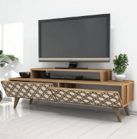 Comodă TV Trendy Oras Walnut/Cream 140x48.8x41.8cm GTR000071 imaginea #4 — magazin online Desire.md
