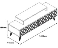 Comodă TV Trendy Oras Walnut/White 140x48.8x41.8cm GTR000072 imaginea #3 — magazin online Desire.md