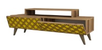 Comodă TV Trendy Oras Walnut/Yellow 140x48.8x41.8cm GTR000073 imaginea #2 — magazin online Desire.md