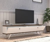 Comodă TV Trendy Paris White/Walnut 160x35x25cm GTR006342 imaginea #2 — magazin online Desire.md