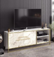 Comodă TV Trendy Polka White Marble/Gold 160x56.6x38.5cm GTR006414 imaginea #5 — magazin online Desire.md