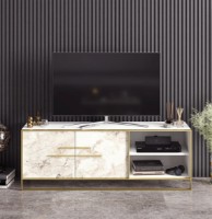Comodă TV Trendy Polka White Marble/Gold 160x56.6x38.5cm GTR006414