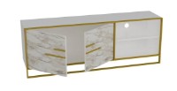 Comodă TV Trendy Polka White Marble/Gold 160x56.6x38.5cm GTR006414 imaginea #3 — magazin online Desire.md